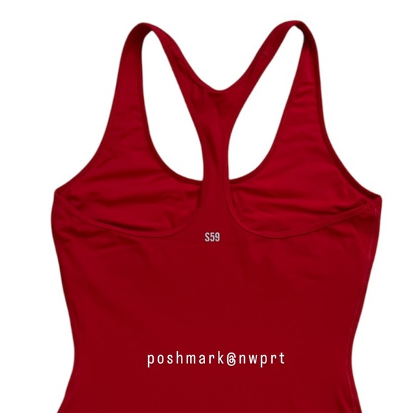 SPLITS59 ♥️ Suki Bodysuit Racerback Tank Pirate Red S Small - Picture 7 of 10